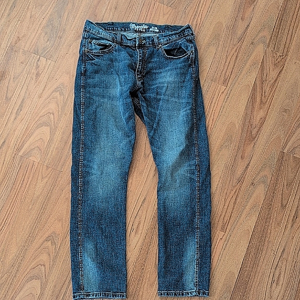 Wrangler Blue Straight-Leg Jeans Classic Denim